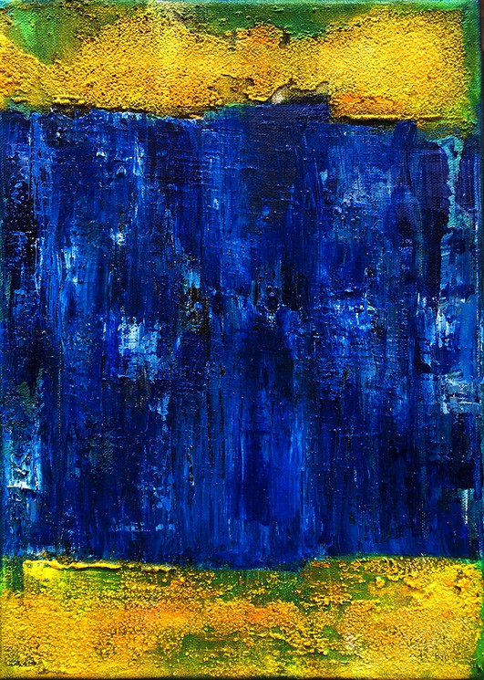 Bleue et bandes jaunes