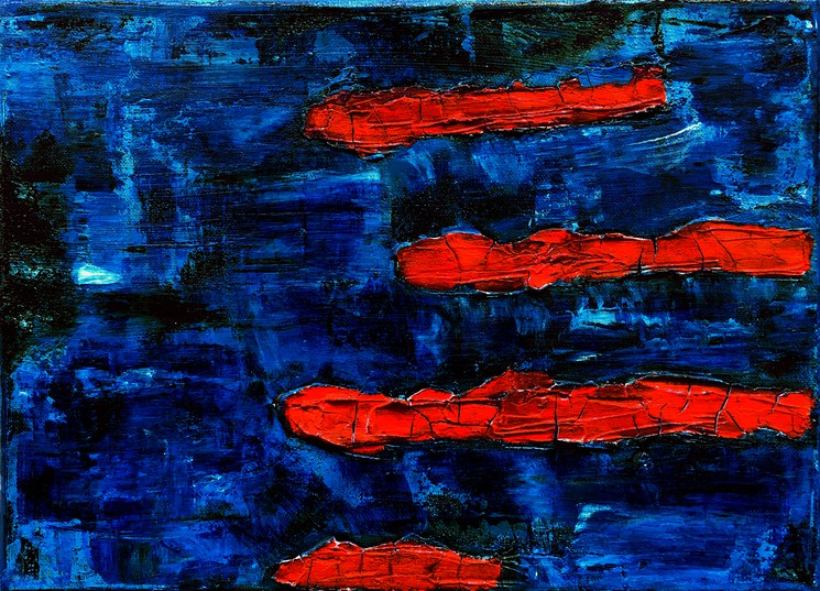 Bleue et rouge